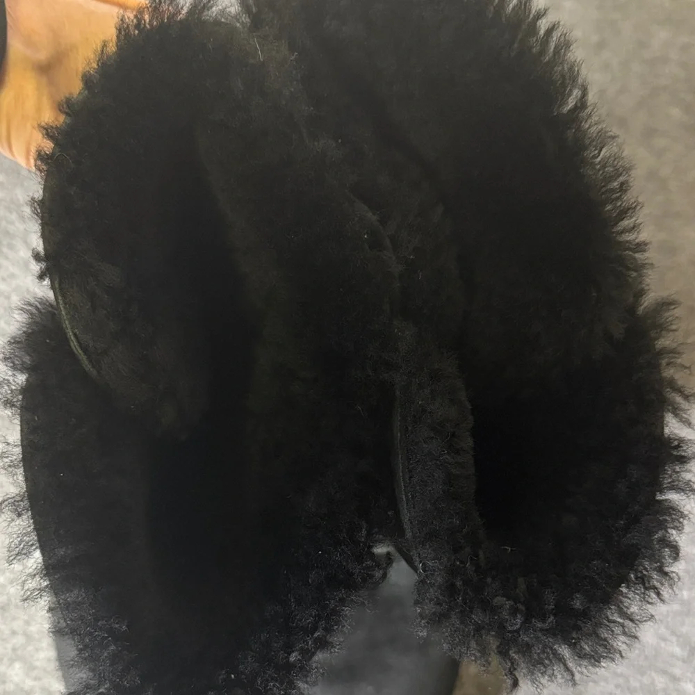 UGG Black‎ Tall Button Shearling Lined Boots Womens Size 8